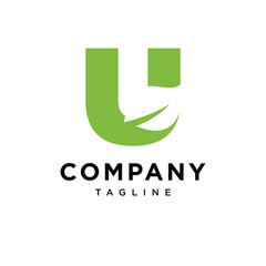 Letter U Nature Leaf Logo Icon Vector