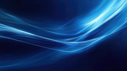 Abstract blue waves flowing through the darkness, creating a sense of tranquility and modernity, perfect for backgrounds in various design projects and creative concepts
