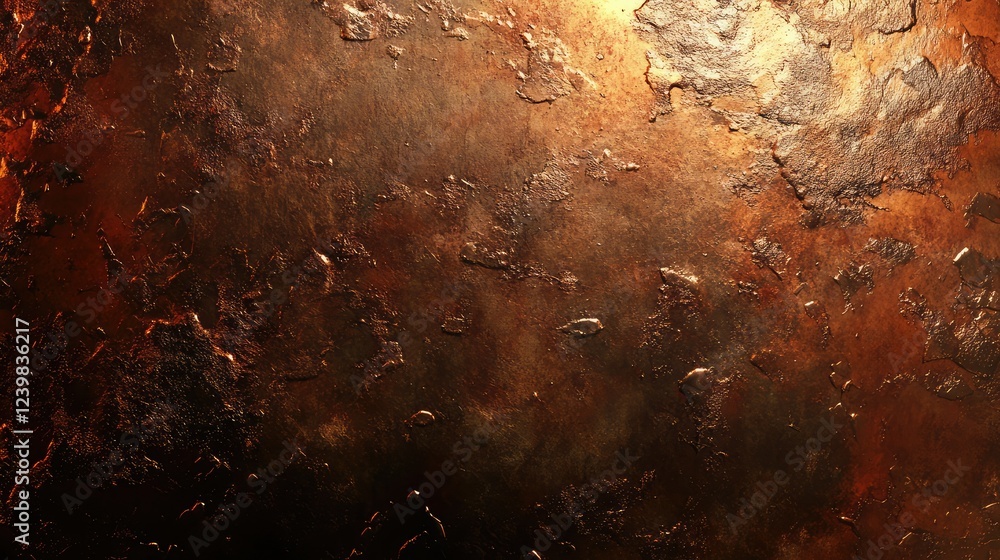 Poster abstract texture of aged and weathered metallic surface with intricate patterns, showcasing depth, w