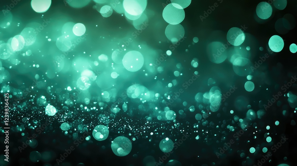 Aufkleber energetic abstract background of shimmering teal bokeh lights creating a dreamy atmosphere ideal for