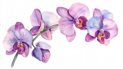 Watercolor Illustration of Orchid: A Graceful Floral Masterpiece for Visual Appeal