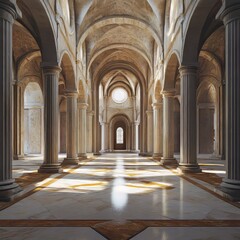 Obraz premium Grand hall with marble columns