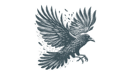 crow vector, raven vector