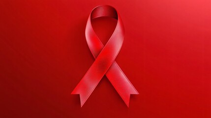 Poignant Crimson Ribbon Design for World AIDS Day: A Symbol of Solidarity, Awareness, and Support