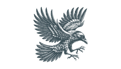 crow vector, raven vector