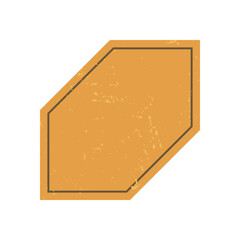 Bold abstract shape sticker. Geometric icon with grunge texture and modern appeal. This minimal element showcases brutalism style, reflecting y2k aesthetics, suitable for various creative projects.