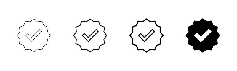 verified icon vector isolated on white background. verification check mark. approved icon