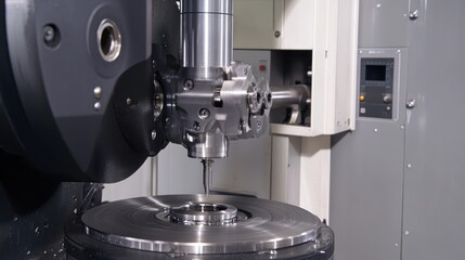 Fototapeta premium High-Precision CNC Machining Process Close-Up
