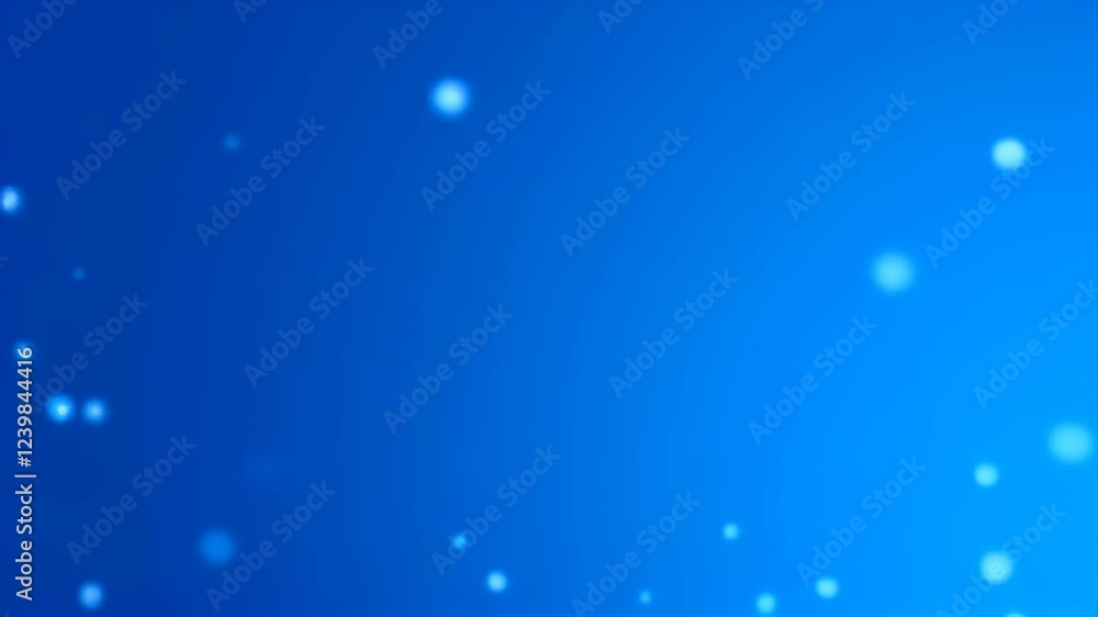 Poster abstract blue background with floating bubbles of varying sizes