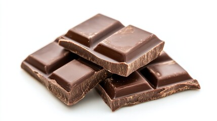 Obraz premium Dark Chocolate Isolated White Background