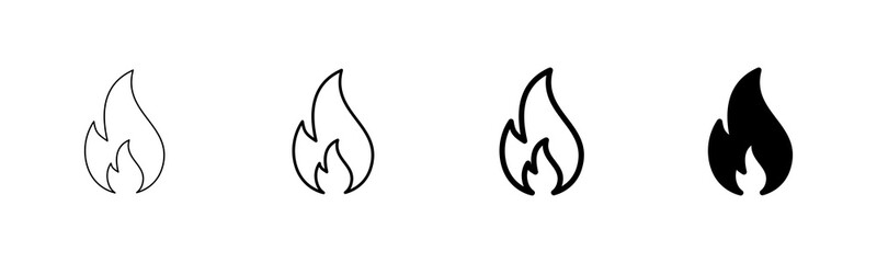 Fire icon vector isolated on white background. Fire flame icon template. Fire flames symbol vector