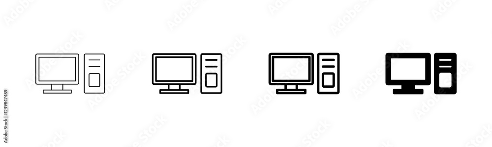 Poster computer icon vector isolated on white background. pc icon vector. computer monitor icon. flat pc sy