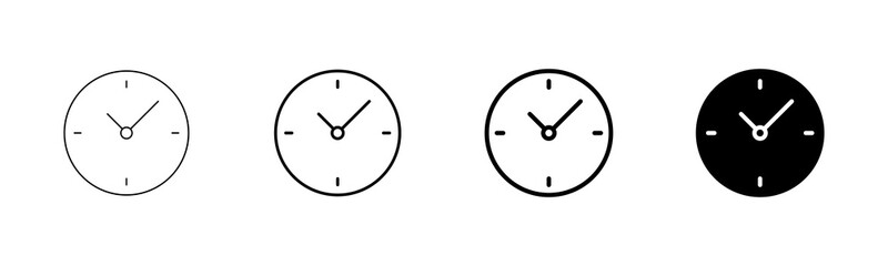 Clock icon vector isolated on white background. Time icon vector. Clock vector icon