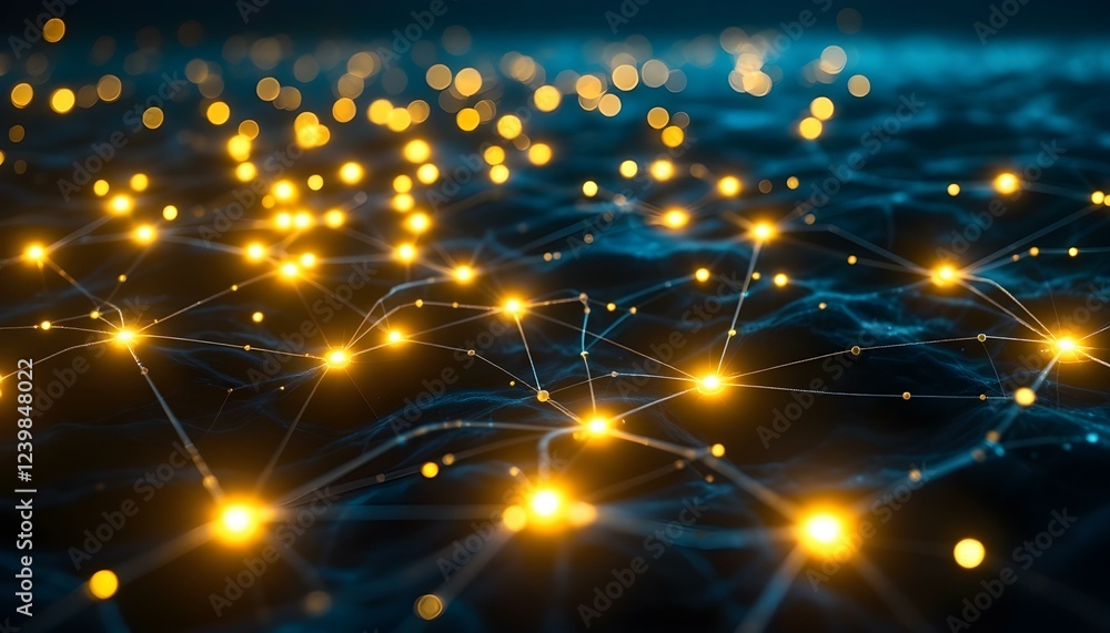 Poster glowing network connections abstract background image