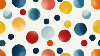 Fototapeta premium A vibrant, playful pattern featuring colorful circles on a light background, perfect for design projects and artistic inspiration.