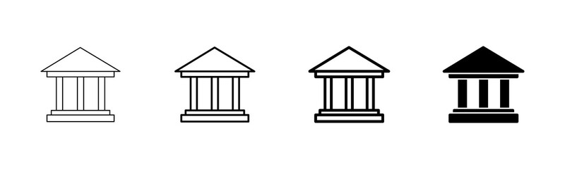 Bank icon vector isolated on white background. bank vector icon, museum, university