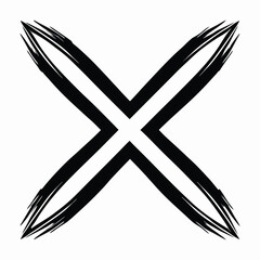 Brush red cross silhouette vector flat illustration design on white background.