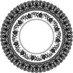 Circular frame pattern in form of mandala for Henna, Mehndi, tattoo, decoration. Decorative ornament in ethnic oriental style. Coloring book page.