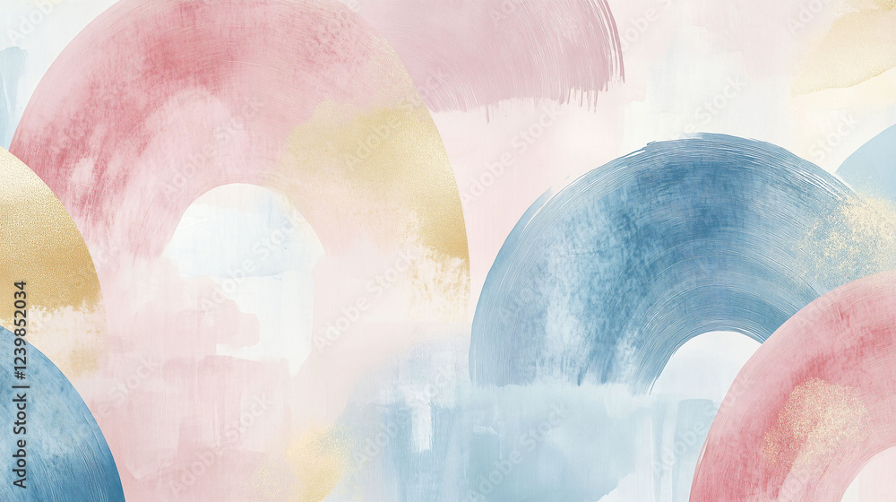 Poster whimsical arcs create an enchanting wallpaper design with soft colors suitable for various interior 