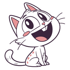 Happy Cat Vector Illustration – Cute & Playful Feline Clipart for Designs