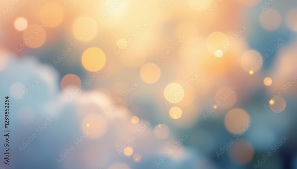Poster Dreamy abstract background with soft bokeh and clouds