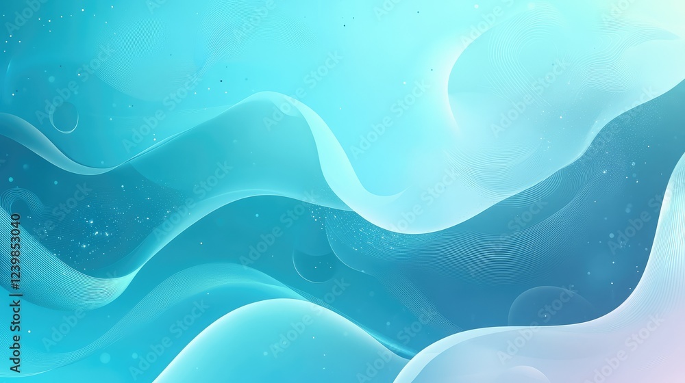 Poster soft blue waves creating a dreamy abstract background with gentle gradients and subtle textures for 