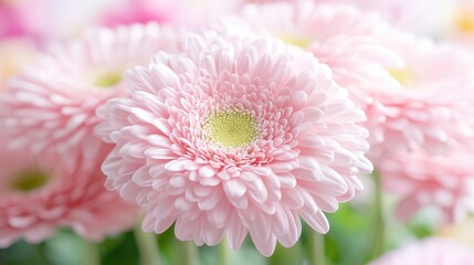 Fototapeta premium Pink gerbera daisies bouquet, close-up view, blurred background, floral arrangement