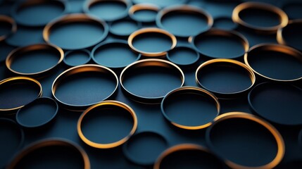Abstract Gold And Black Circular Design
