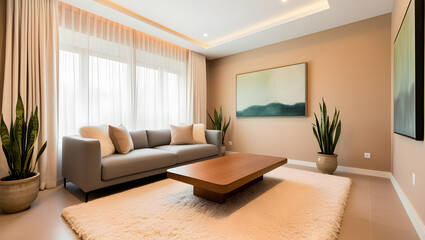 Serene Minimalist Living Room Interior