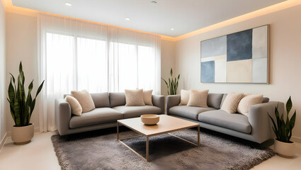 Serene Minimalist Living Room Interior