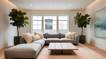 Obraz premium Serene Minimalist Living Room Interior