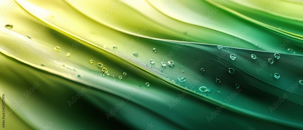 Poster a green and white background with a green wave pattern. generative ai