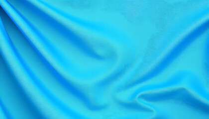 Obraz premium blue flag cloth in full frame with selective focus. 3D Illustration of cerulean azure colored garment with clean natural linen texture for background banner or wallpaper use. isolated with white sha