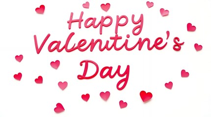 Happy Valentines Day Greeting Card with Pink Hearts