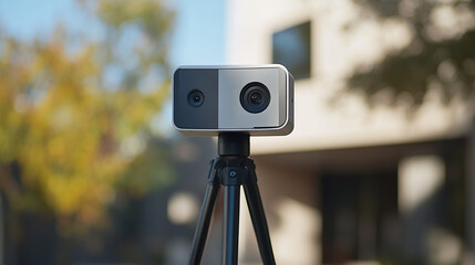 video camera on a tripod