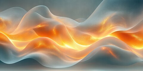 Obraz premium Abstract Flowing Lines and Shapes in Soft Watercolors Tranquil Background