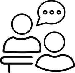 Speech bubble with dots icon in sleek flate , symbolizing dialogue, feedback, or Q&A sessions for business or social settings.