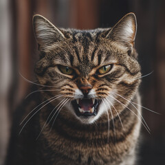 Obraz premium angry cat