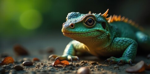Fototapeta premium A sharp-toothed reptile's piercing stare is locked onto its prey, predator, wildlife photography, wildlife