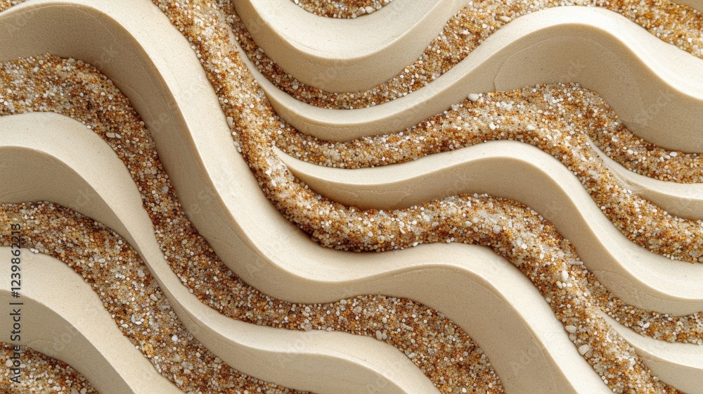 Poster abstract sand and smooth wave patterns in modern artistic design