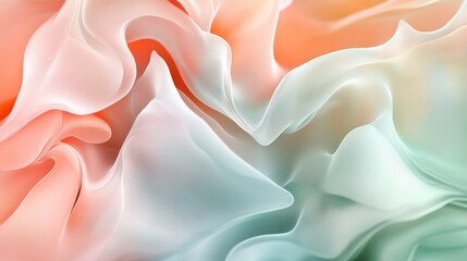 Obraz premium Abstract Pastel Fabric Draped Softly in Waves