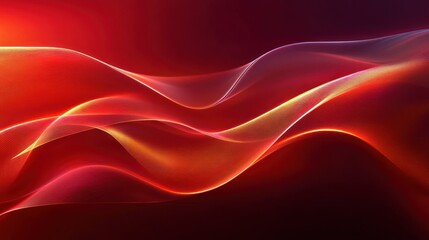 Red and Gold Abstract Waves Design with Soft Backlighting and Minimalist Luxury Aesthetic