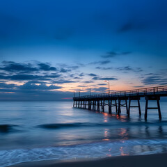 dusk at the end of the pier