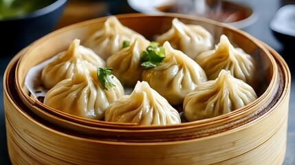 steamed dumplings in bamboo steamer - authentic asian cuisine: the .