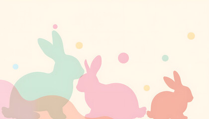 Obraz premium Silhouette rabbits in pastel colors on soft background