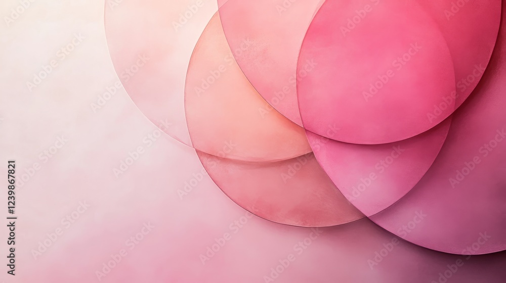 Poster abstract pink circular shapes overlapping design