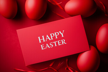 easter eggs with ribbon easter greeting card