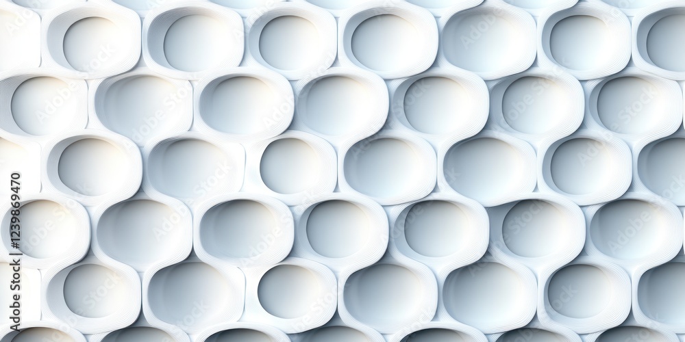 Aufkleber minimalist interlocking white oval pattern with ambient lighting and shadows for balance and depth