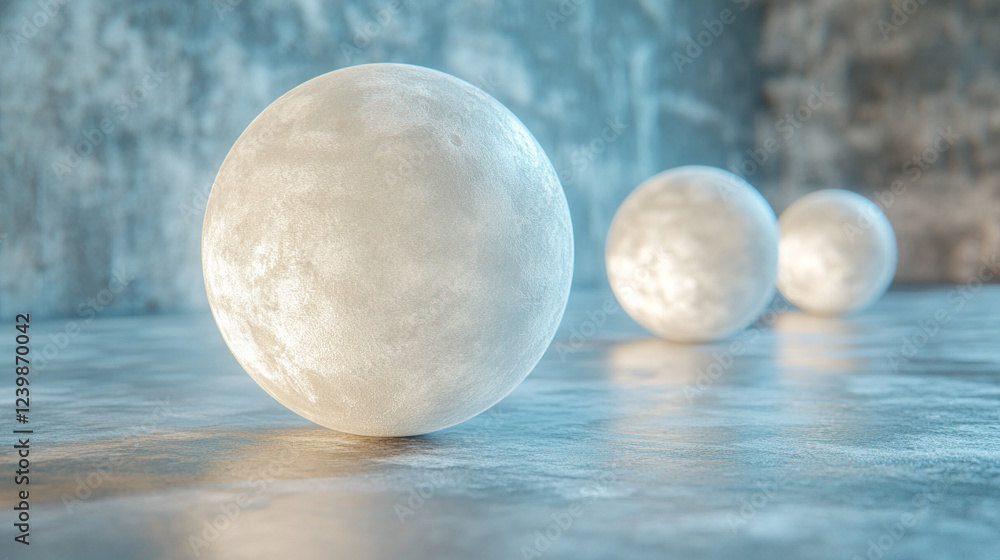 Poster a captivating 3d rendering of the moon sphere, detailed and textured, symbolizing mystery, space, an