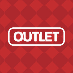 outlet vector text in red and white colors. banner sale